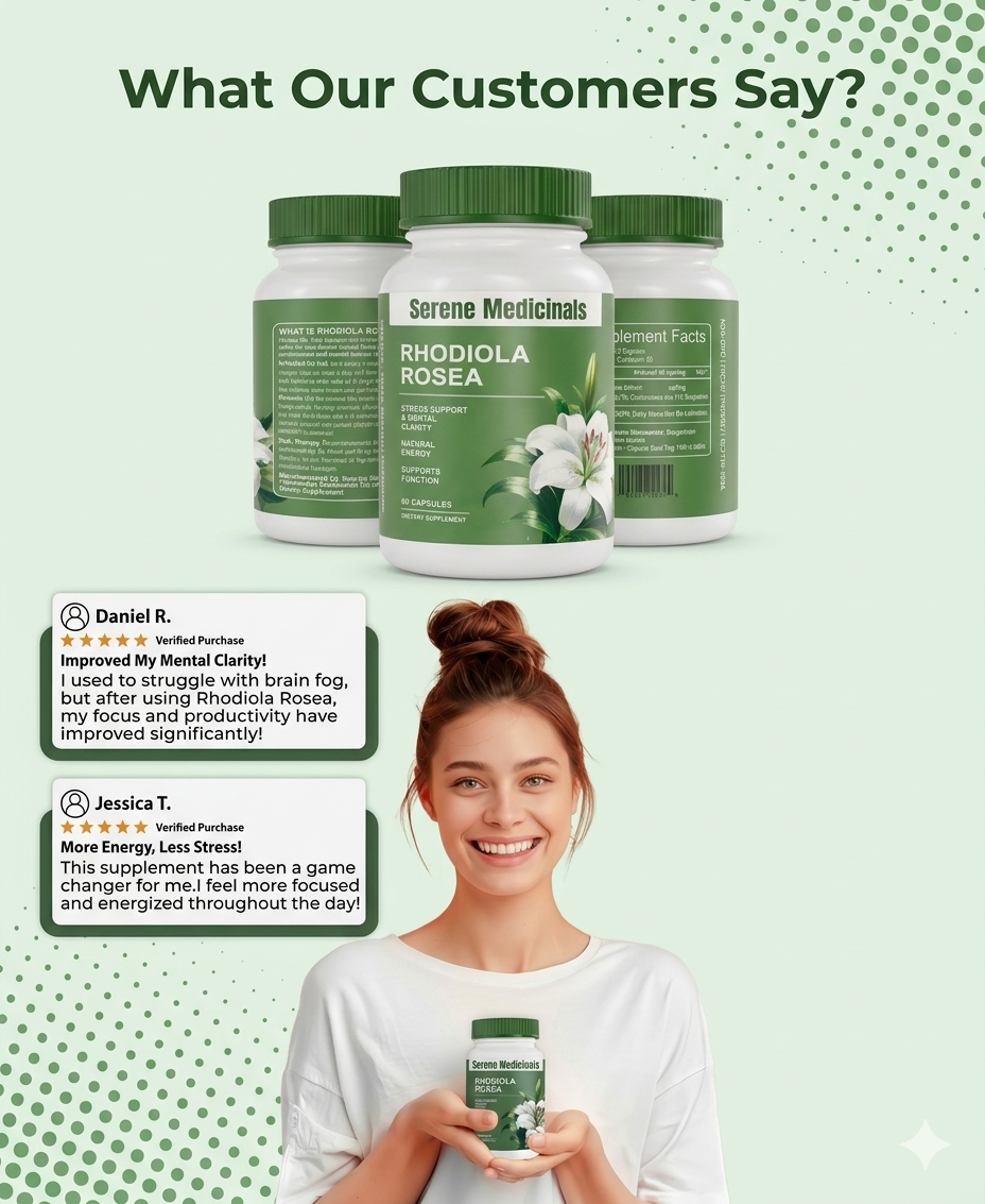 Rhodiola Rosea Golden Root Adaptogen Capsules - for Stress Support, Gut Health, And Anxiety